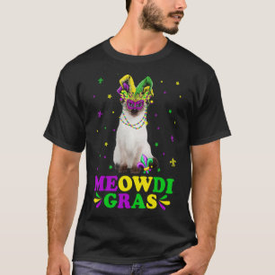 T-shirt Cute Meowdi Gras Siamese Masque Carnaval de Chat M