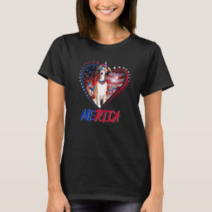 T-shirt Cute Merica Borzoi & Usa Drapeau Lunettes de solei