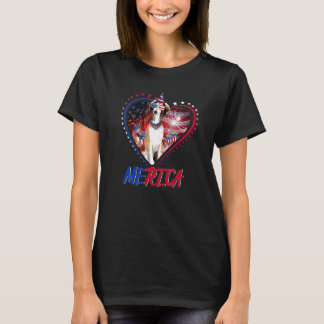 T-shirt Cute Merica Borzoi & Usa Drapeau Lunettes de solei