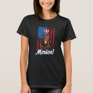 T-shirt Cute Merica Chocolate Lab & Usa Drapeau Lunettes d