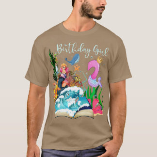 T-shirt Cute Mermaid 2e fille d'anniversaire