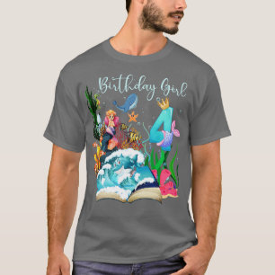 T-shirt Cute Mermaid 4e fille anniversaire