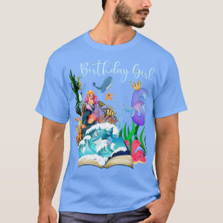 T-shirt Cute Mermaid 6e fille anniversaire