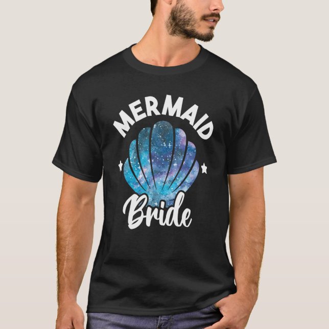 T-shirt Cute Mermaid Bride Seashell Matching Mermaid Squad (Devant)
