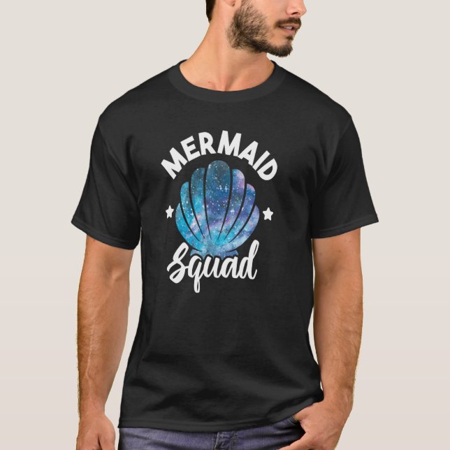 T-shirt Cute Mermaid Squad Seashell Matching Mermaid Squad (Devant)