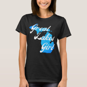 T-shirt Cute Michigan Great Lakes Girl