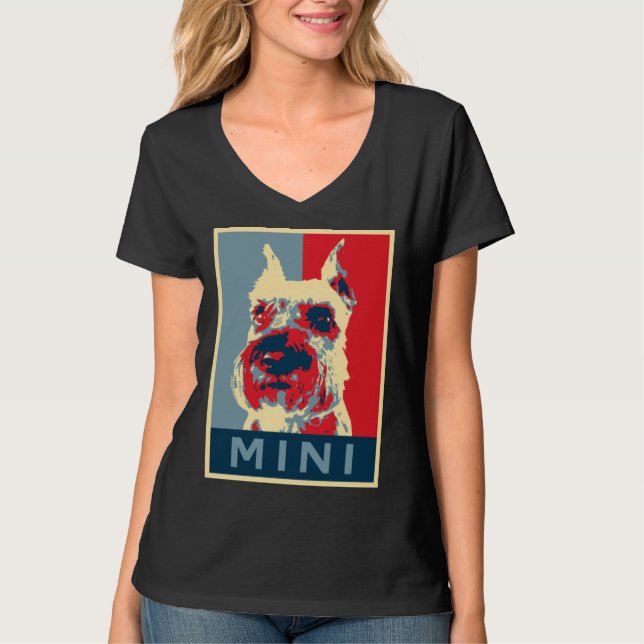 T-shirt Cute Miniature Schnauzer Election (Devant)