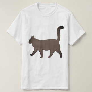 T-shirt Cute Minimalist Cat Graphic | Simple Walking Cat