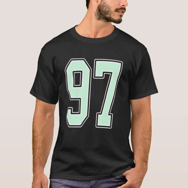 T-shirt Cute Mint Green Number 97 Jersey Player Uniform #9 (Devant)