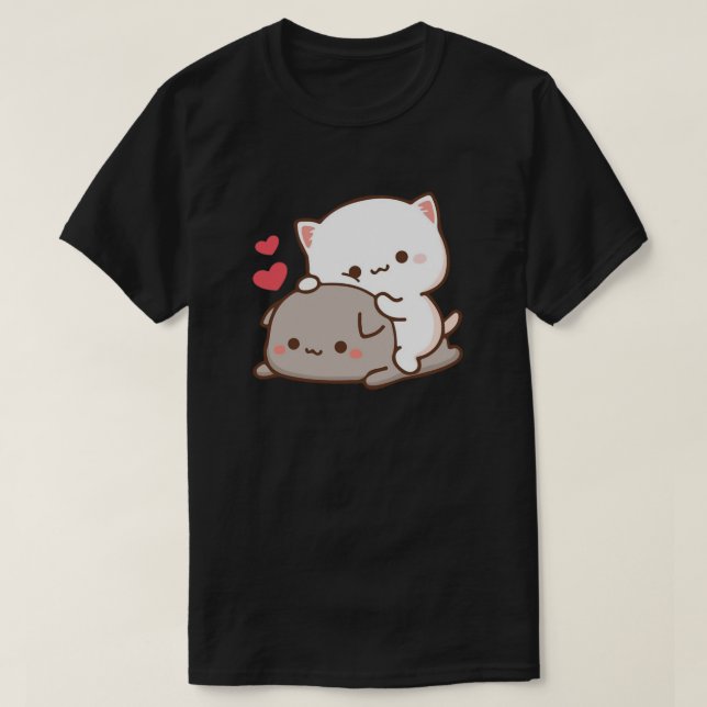 T-shirt Cute Mochi Peach Cat (Design devant)