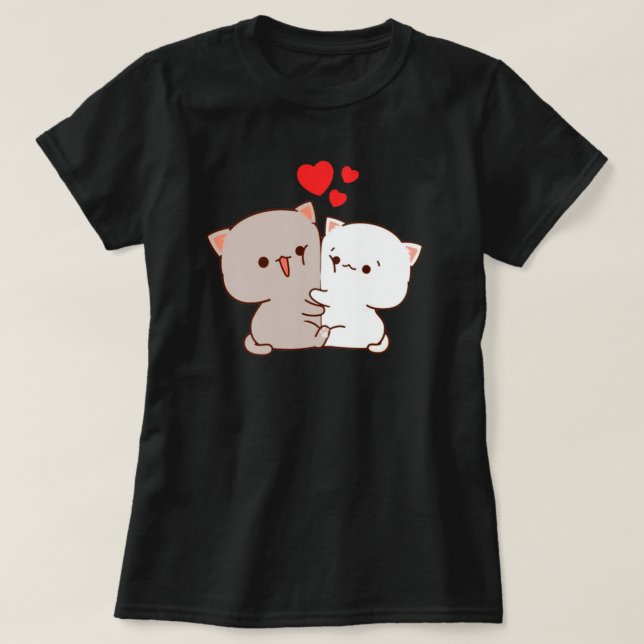 T-shirt Cute Mochi Peach Cat (Design devant)