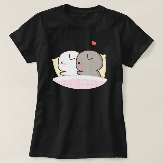 T-shirt Cute Mochi Peach Cat (Design devant)
