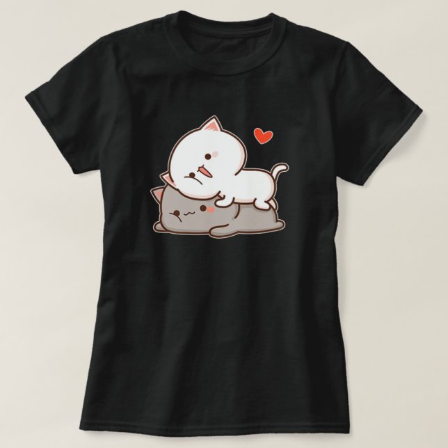 T-shirt Cute Mochi Peach Cat (Design devant)