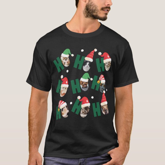 T-shirt Cute moderne Santa Chapeaux Neuf Photos de la fami (Devant)