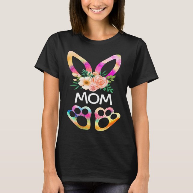 T-shirt Cute Mom Bunny Tie Dye Print  Family Easter Day Mo (Devant)