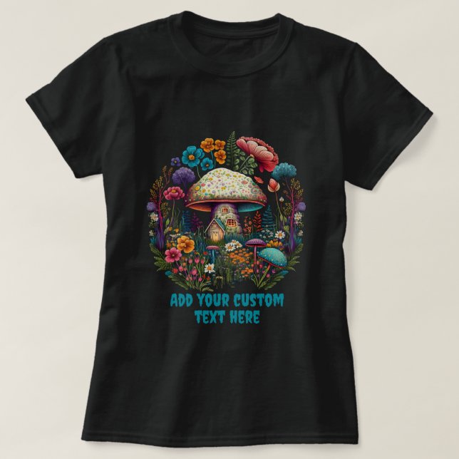 T-shirt Cute Mushroom House Floral, Amateurs de champignon (Design devant)