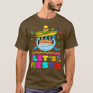T-shirt Cute Mustache requin Sombrero Fiest drôle Cin