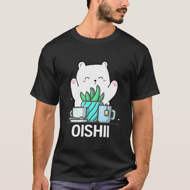 T-shirt Cute Namaste Bear Do Yoga Gardening  Coffee (Devant)
