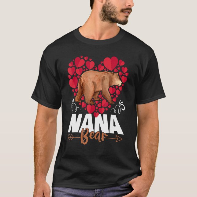 T-shirt Cute Nana Oear Heart Grand-mère Joyeuse Fête des M (Devant)