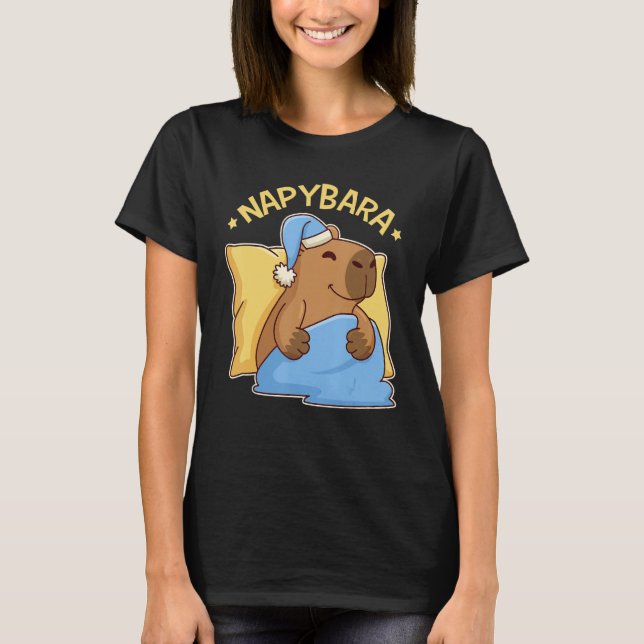 T-shirt Cute Napping Capybara Pajama Nappybara (Devant)