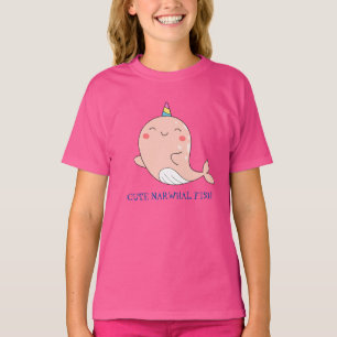 T-shirt Cute Narwhal Fish Unicorn Rainbow Sea Anniversaire