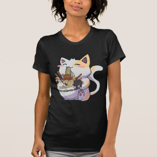 T-shirt Cute Neko Chat avec nouilles Ramen Bowl Anime Japo