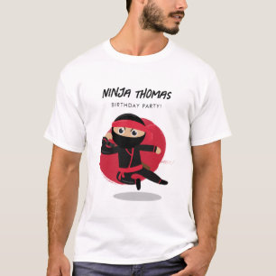 T-shirt Cute Ninja Black & Red Anniversaire de enfant Part