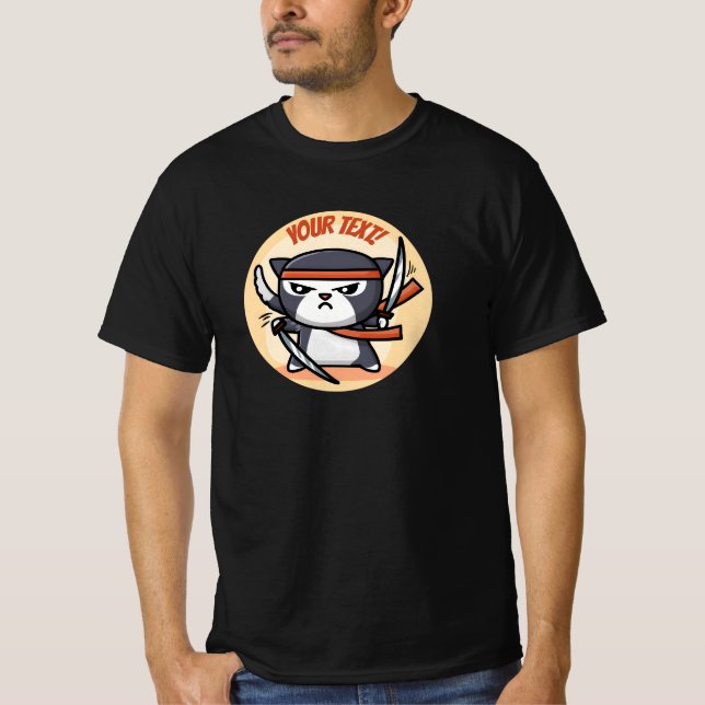 T-shirt Cute Ninja Cat (Devant)
