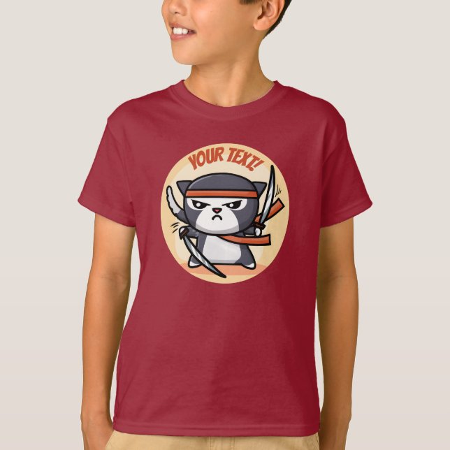 T-shirt Cute Ninja Cat (Devant)