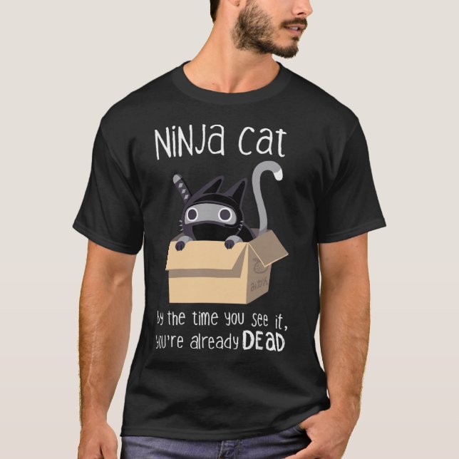 T-shirt Cute Ninja Cat (Devant)