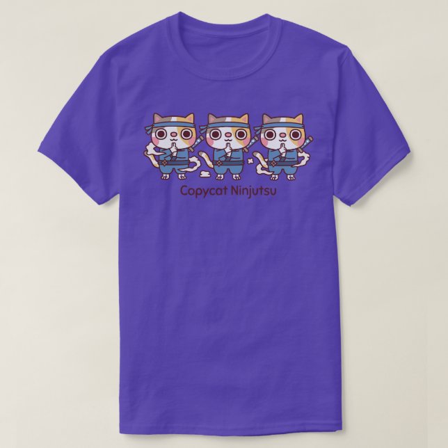 T-shirt Cute Ninja Chats chat Ninjutsu Funny (Design devant)