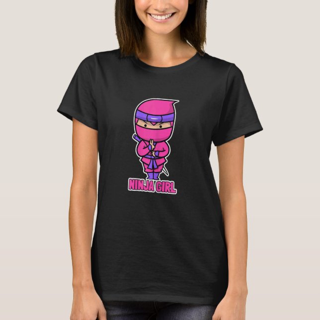 T-shirt Cute Ninja Girl Ninja Fighter (Devant)