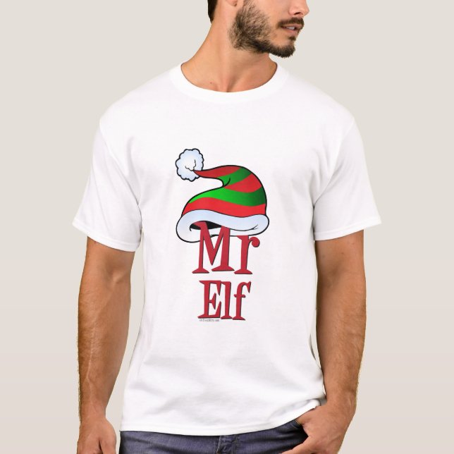 T-shirt CUTE Noël Mr Elf Famille (Devant)