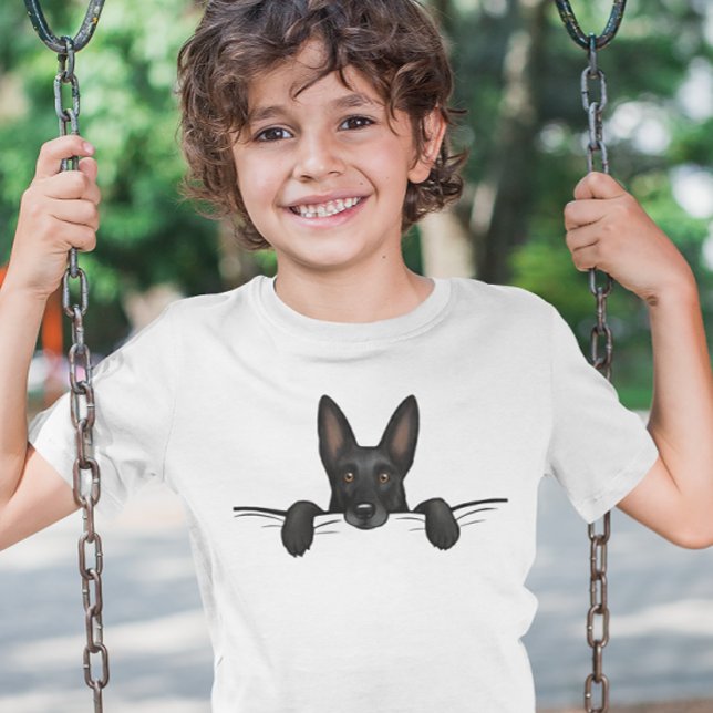 T-shirt Cute Noir Berger Allemand Chien Pékin (Créateur téléchargé)