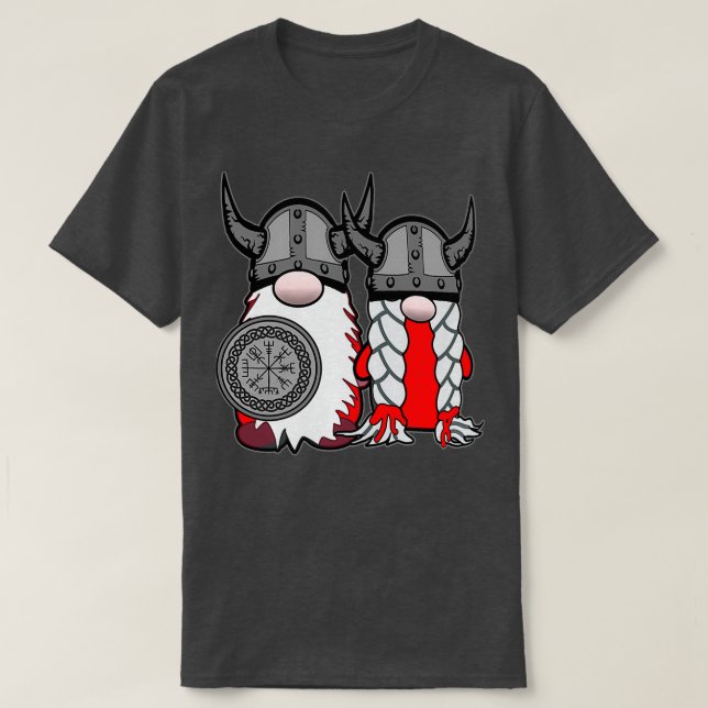 T-shirt Cute Nordic Gnomes Viking Tomte Couple Scandinavia (Design devant)