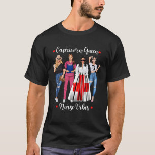 T-shirt Cute Nurse Capricorn Queen Nurse Décembre Janvier