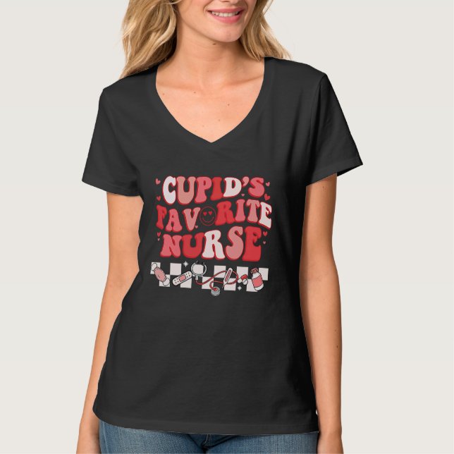 T-shirt Cute Nurse Cupid's Favorite Nurse Valentine's Day (Devant)