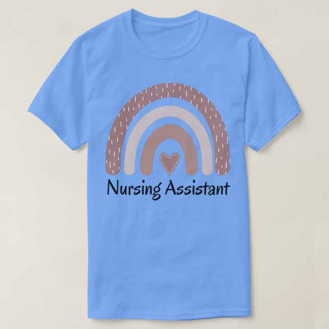 T-shirt Cute Nursing Assistant Rainbow with heart (Design devant)