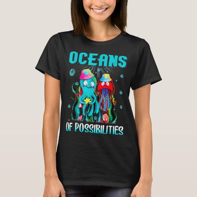 T-shirt Cute Oceans Of Possibilités Lecture Été 2022 J (Devant)