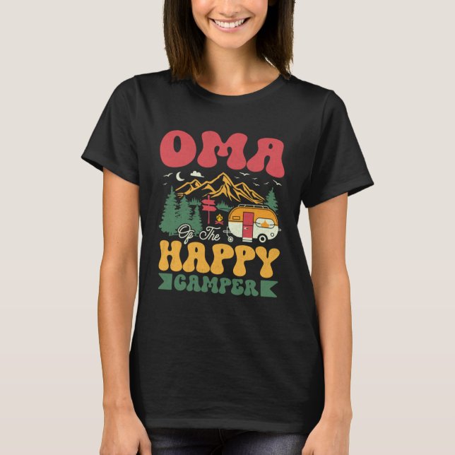 T-shirt Cute Oma Of The Happy Camper Groovy Camping Trip (Devant)