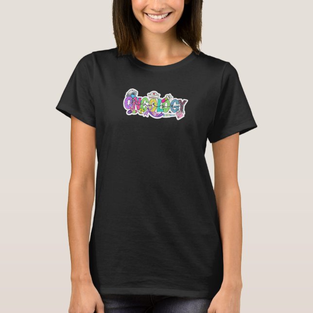 T-shirt Cute Oncology Nurse Leopard Alphabet Hand Drawn Il (Devant)