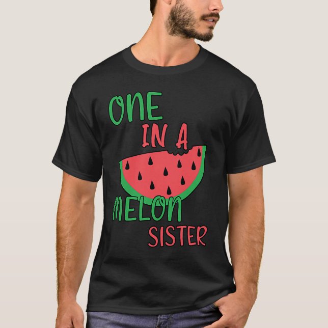 T-shirt Cute One In A Melon Sister  Watermelon Bday (Devant)