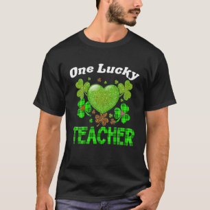T-shirt Cute One Lucky Enseignant Plaid Shamrocks Saint Pa