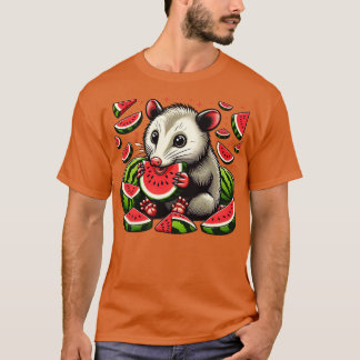 T-shirt Cute opossum Manger Watermelon Fruit Été Hommes av