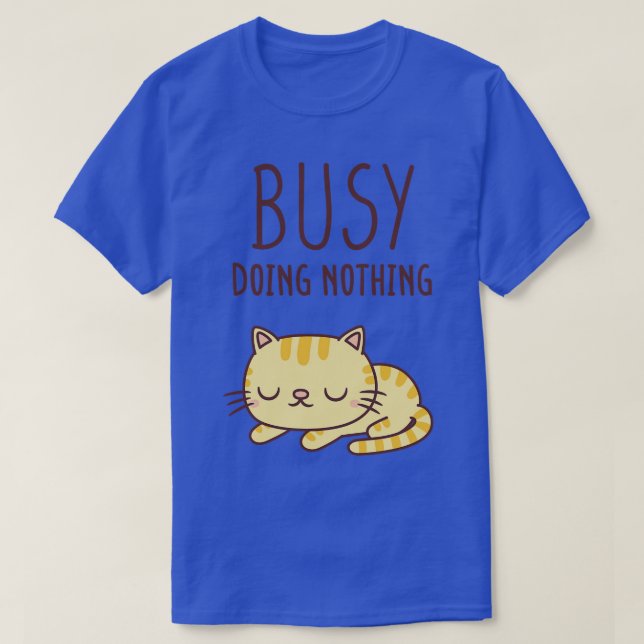 T-shirt Cute Orange Tabby Chat Occupé Ne Faisant Rien (Design devant)