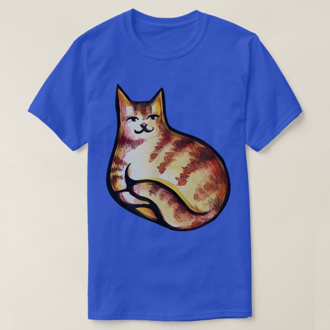 T-shirt Cute Orange Tabby Kitty Chat Art Fun chat maman  (Design devant)