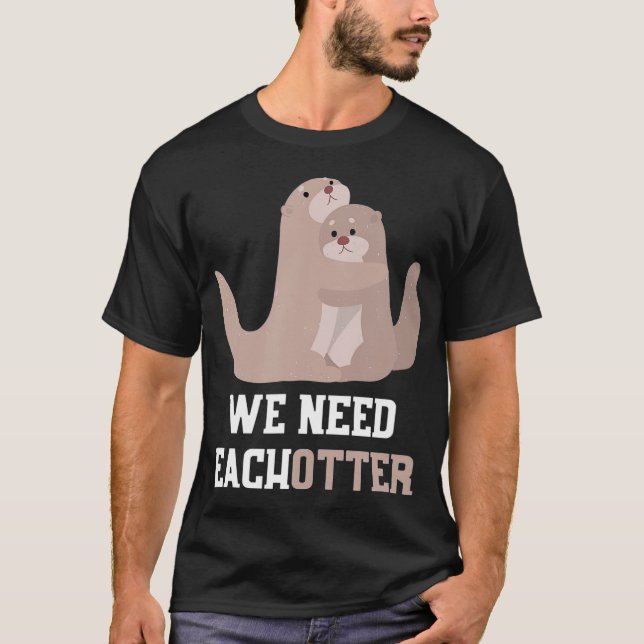 T-shirt Cute Otter Couple Valentines Jour Cadeau Otter (Devant)