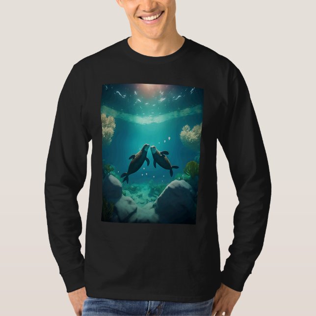 T-shirt Cute Otter  Sweet Sea Otter Couple  1 (Devant)