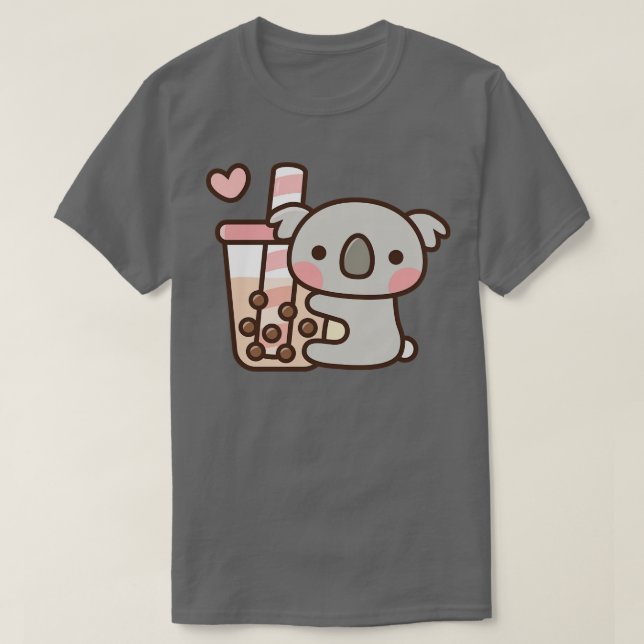 T-shirt Cute Ours Koala Et Thé À Bulle (Design devant)