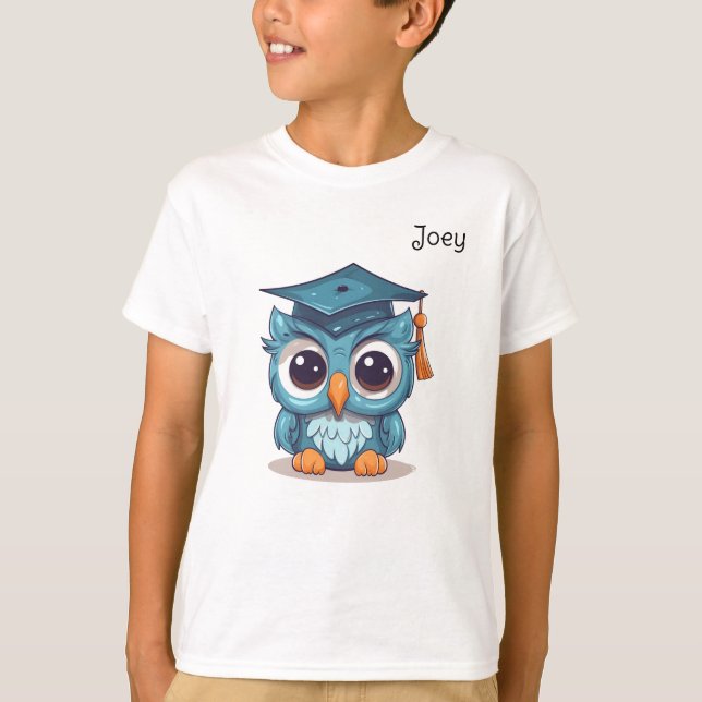 T-shirt Cute Owl Kindergarten Graduate (Devant)
